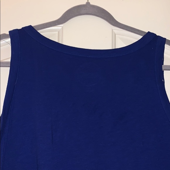 Royal blue INC tanktop w/ crisscross embellishment - Picture 5 of 5